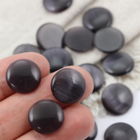 Kaboszon kocie oko okrągły czarny 14mm