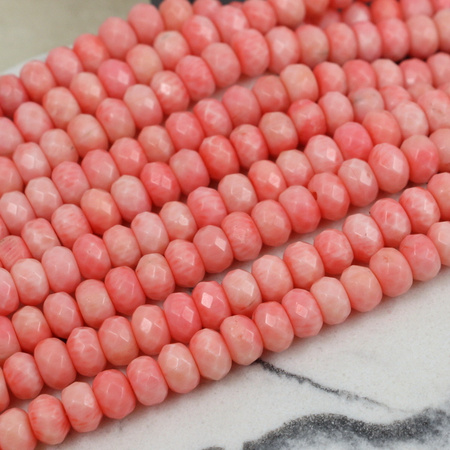 Koral różowy oponka fasetowana 8x5mm