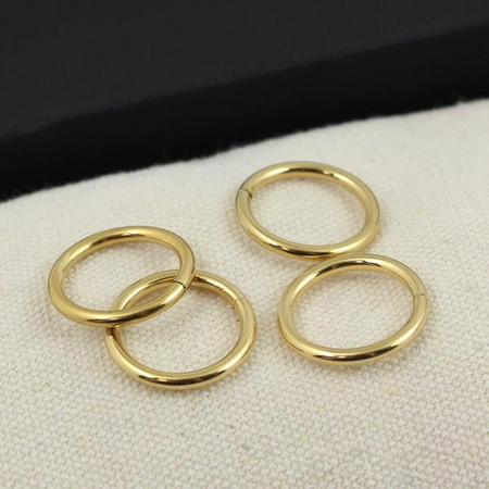 Kółko obręcz stal szlachetna pozłacana 16mm