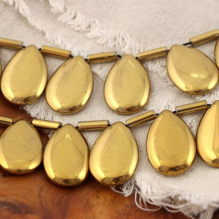 Hematyt łezka ciemne złoto 30x20mm