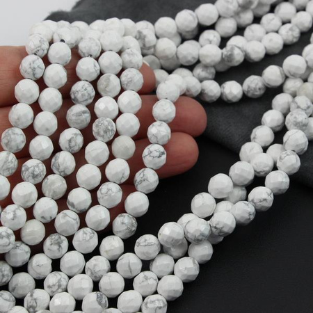 Howlit marmurkowy kula fasetowana 8mm