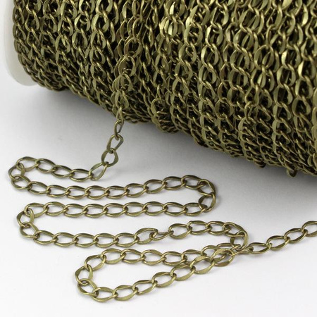 Łańcuszek pancerka z mosiądzu 6x5mm [1 metr]