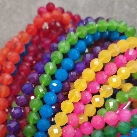 Agat brazylijski kula fasetowana limonkowa 8mm