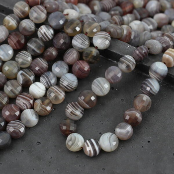 Agat botswana moneta fasetowana 8mm