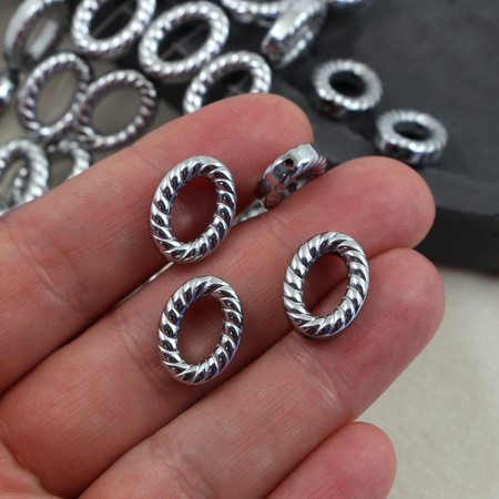 Hematyt srebrny owal 15x11mm