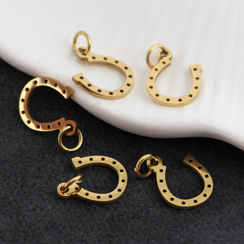 Zawieszka podkowa stal szlachetna pozłacana 13x10mm