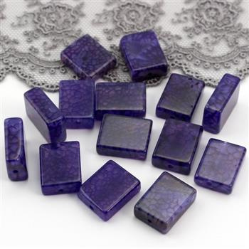 Agat wężowy prostokąt fioletowy 16x12mm