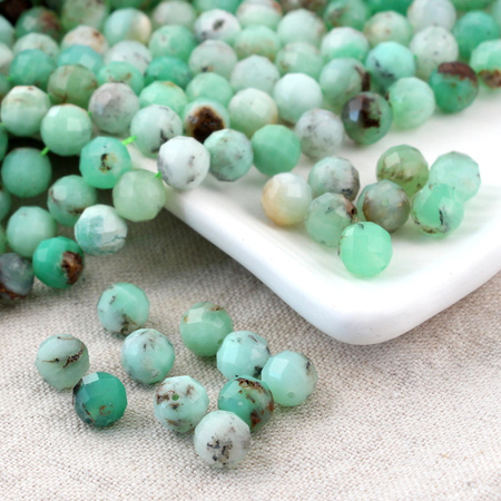 Chryzopraz kula fasetowana 8mm