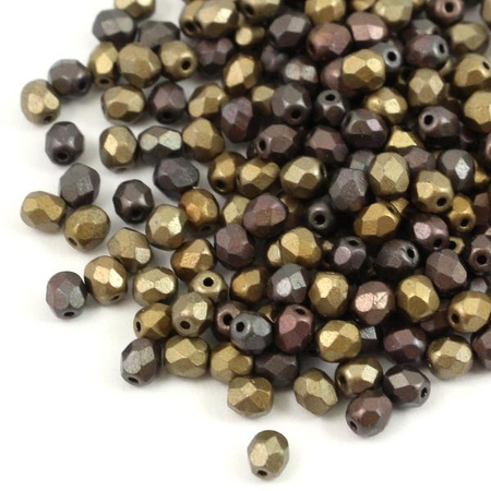 Fire Polish 4mm Metallic Zinc Iris [20szt]