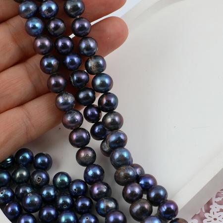 Perła słodkowodna fioletowa kula 9-10mm