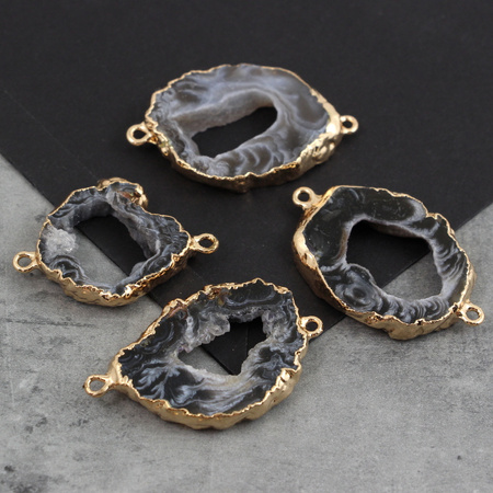 Agat geoda łącznik w oprawie 33-42mm