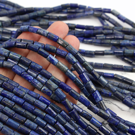 Lapis lazuli ze złotym pirytem wałek gładki 9x6mm