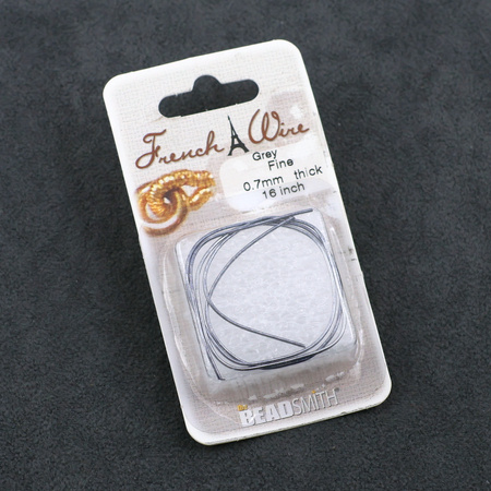 Drut francuski ciemnosrebrny 0,7mm/40cm