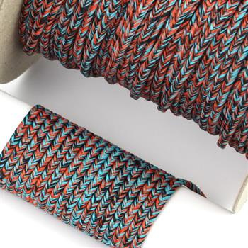 Sznurek sutasz POLSKI 3mm melanż pomarańczowy + turkusowy [1metr]