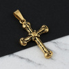 Zawieszka krzyż z krawatką stal szlachetna pozłacana 26x17mm