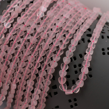 Kwarc różowy serce 4mm [sznur 38cm]