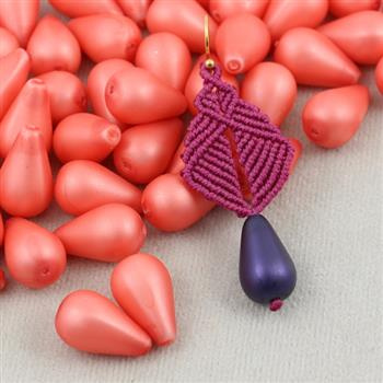 Drop Beads Velvet Coral 18x11mm [4szt]