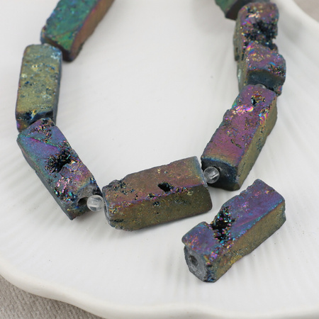 Kwarc tytanowany prostopadłościan 25x10mm