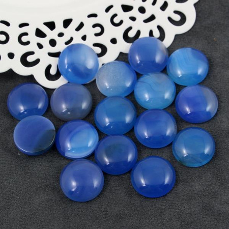 Kaboszon agat moneta niebieska 16mm