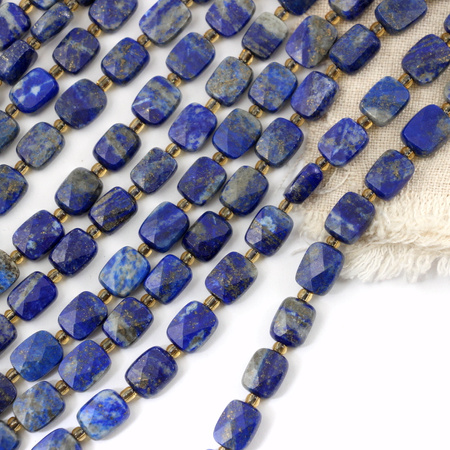 Lapis lazuli z pirytem prostokąt fasetowany 10x8mm