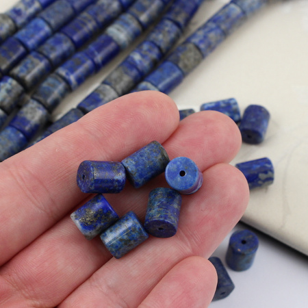 Lapis lazuli z pirytem wałek gładki 10x8mm