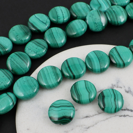 Malachit naturalny moneta gładka 12mm