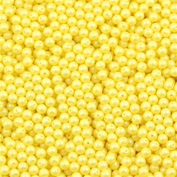Round Beads Powdery - Pastel Yellow 4mm [50szt]