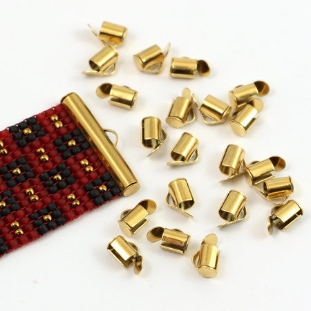 Końcówka do bransolet wsuwana SLIDE stal szlachetna pozłacana 6mm