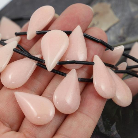 Jadeit łezka jasnoróżowa 24x14mm