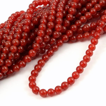 Agat karneolowy kula gładka 6mm [sznur 37cm]