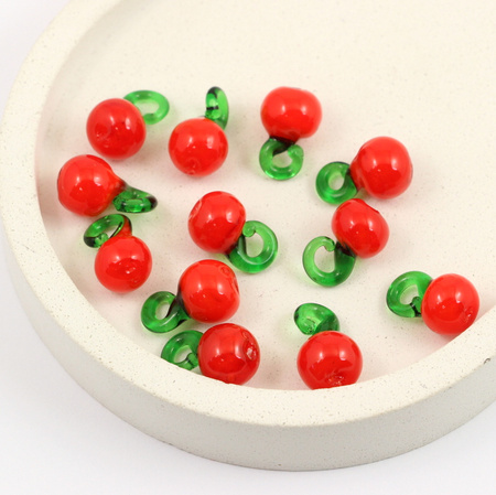 Zawieszka szklana pomidor 16x10mm