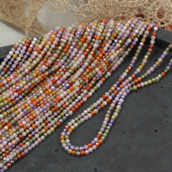 Cyrkonia kula fasetowana multikolor 2mm [sznur 37cm]