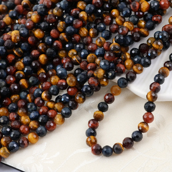 Tygrysie bawole sokole oko kula fasetowana 6mm [sznur 39cm]