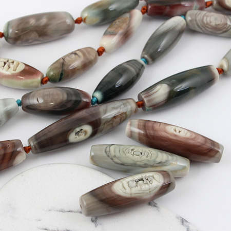 Agat alashan oliwka gładka 40-60mm