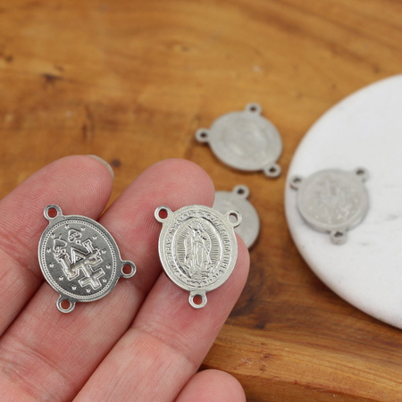 Łącznik medalik do różańca stal szlachetna 20x16mm