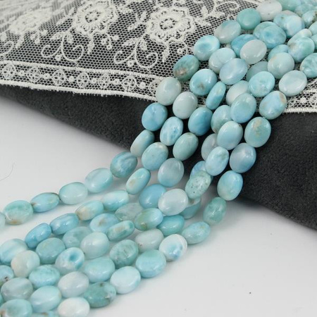 Larimar owal gładki 9x7mm