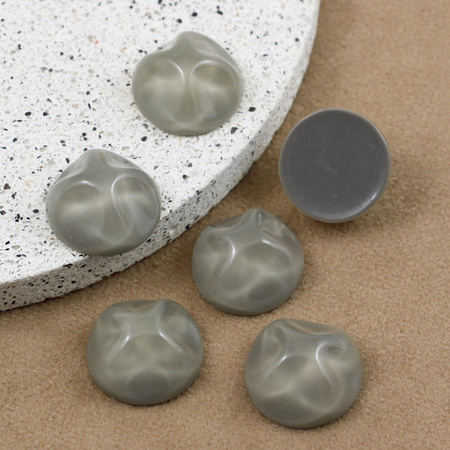 Kaboszon akrylowy moneta z falą szara 18mm