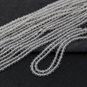 Kryształ górski kula fasetowana 3mm [sznur 39cm]