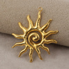 Zawieszka słońce stal szlachetna pozłacana 40x33mm