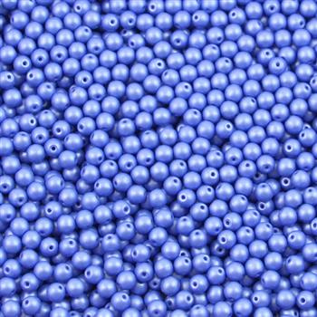 Round Beads Powdery - Blue 4mm [50szt]