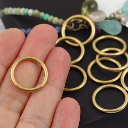 Kółko obręcz ogniwo zamknięte stal szlachetna pozłacana PVD 20mm