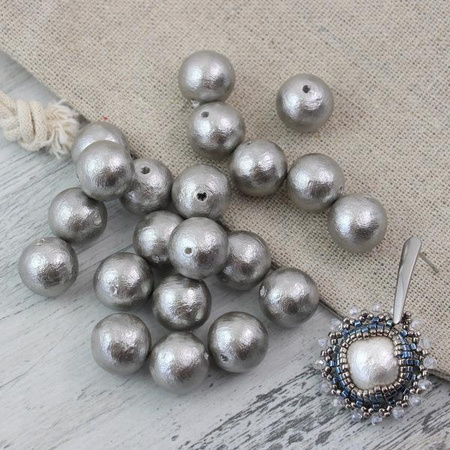 Miyuki Cotton Pearls Grey kula 10mm
