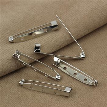 Baza broszki z haczykiem srebrna 38mm [4szt]