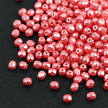 Fire Polish 4mm Alabaster Pastel Lt.Coral [20szt]