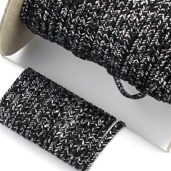 Sznurek sutasz POLSKI 3mm czarny + srebrny [1metr]