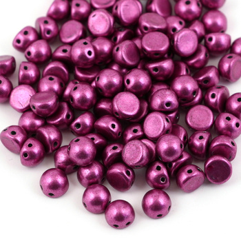 CzechMates Cabochon 7mm ColorTrends: Sueded Gold Fuchsia Red [10szt]