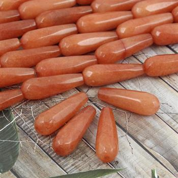 Jadeit kropla fasetowana pomarańczowa 30x10mm