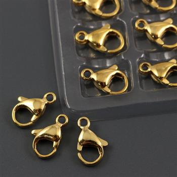 Zapięcie karabińczyk stal szlachetna pozłacana 12mm