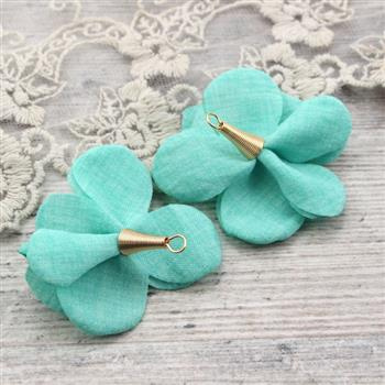 Ozdobny kwiatek w tulejce miętowy 50mm