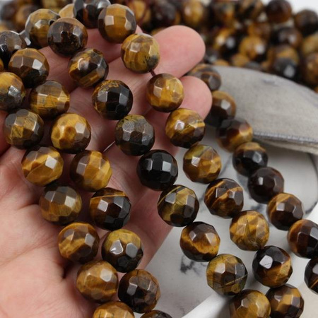 Tygrysie oko kula fasetowana 12mm